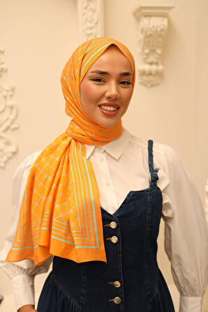 Silk Home Olinda Şal 49005-20 Turuncu, Turkuaz Mavi