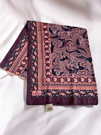 Shawl Secret Glamour Pamuklu Etnik Soft Şal 49508 Bordo