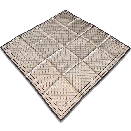 Silk Home Vizon Monogram Desenli Tivil İpek Eşarp 11393-09