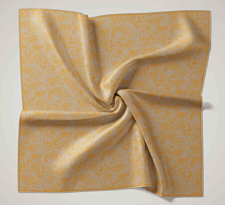 Silk Home Soft Eşarp 47037 Taş Rengi-Turuncu  Karışık Desen 