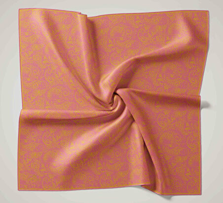 Silk Home Soft Eşarp 47055 Pembe-Hardal Karışık Desen 