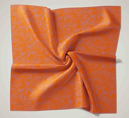 Silk Home Soft Eşarp 47012 Turuncu-Lila Karışık Desen 