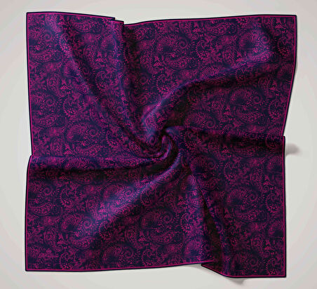 Silk Home Soft Eşarp 47046 Lacivert-Fuşya  Karışık Desen 