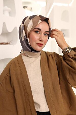 Silk Home Vizon-Siyah Çiçek Desen Tivil İpek Eşarp 11408-17