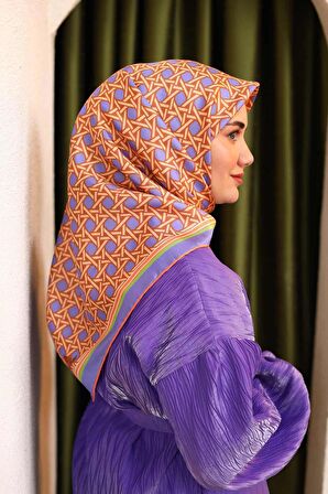 Silk Home Lila-Somon Karma Desen Tivil İpek Eşarp 11424-64