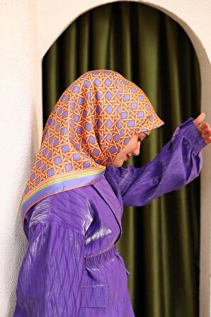 Silk Home Lila-Somon Karma Desen Tivil İpek Eşarp 11424-64