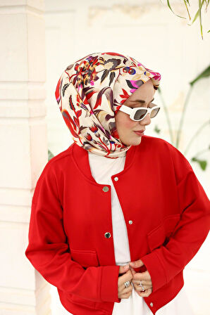 Silk Home Tivil İpek Eşarp 11430-13 Mürdüm Karışık Desen
