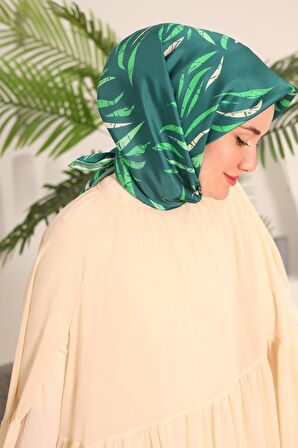 Silk Home Yeşil Desenli Tivil İpek Eşarp 11432-32
