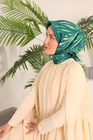 Silk Home Yeşil Desenli Tivil İpek Eşarp 11432-32