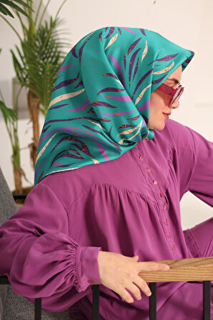 Silk Home Tivil İpek Eşarp 11432-35 Yeşil Eflatun