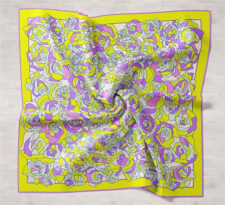 Silk Home Lila Tivil İpek Eşarp 11434-27 Çiçek Desen