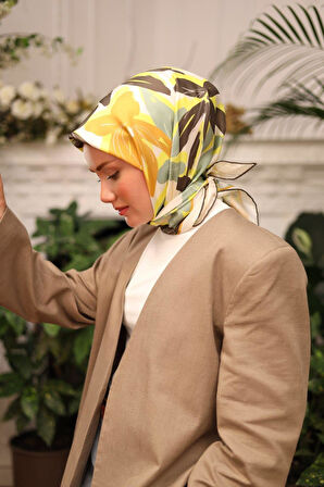 Silk Home Tivil İpek Eşarp 11439-29 Yeşil Karışık Desen