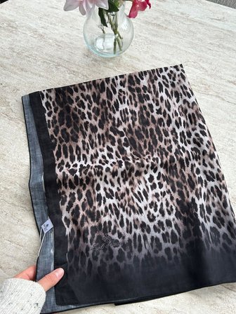 Silk Home Leopar Desen Soft Şal Krem