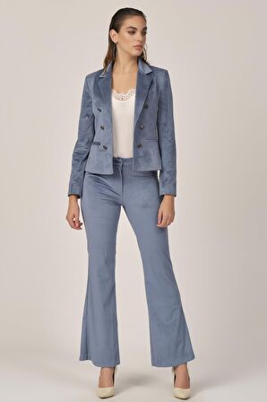 Plazzo Kesim Kadife Pantolon