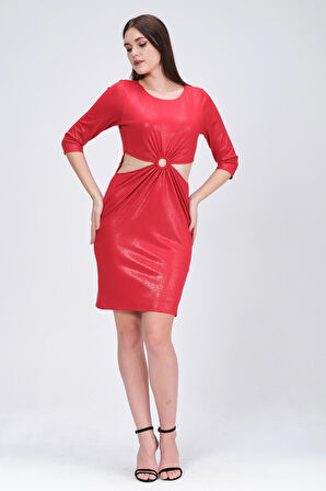 Dekolte Detaylı Party Elbise