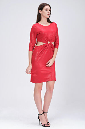 Dekolte Detaylı Party Elbise