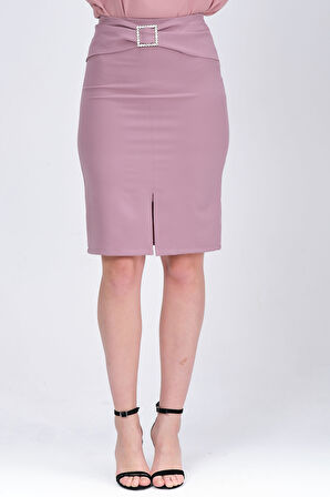 Bel Kısmı Parlak Eksesuarlı Etek 