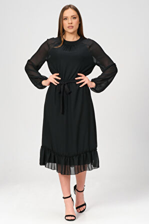 Astarlı Şık Şifon Elbise