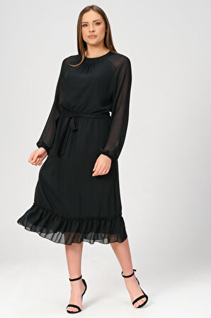 Astarlı Şık Şifon Elbise