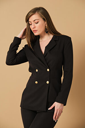 Metal Düğme Detaylı Blazer Ceket