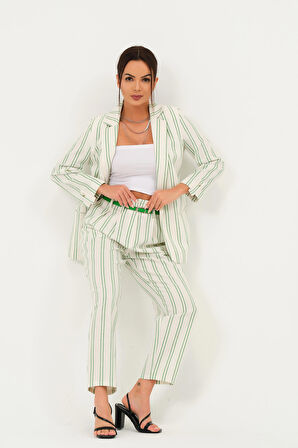 Keten Çizgili Blazer Ceket