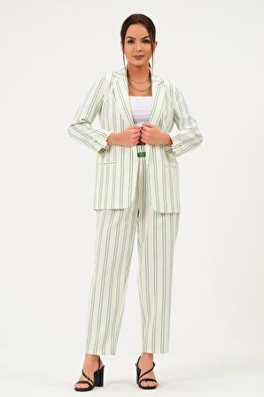 Keten Çizgili Blazer Ceket