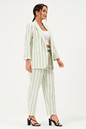 Keten Çizgili Blazer Ceket