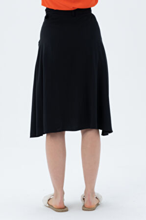 Önü Düğmeli Çan Etek 