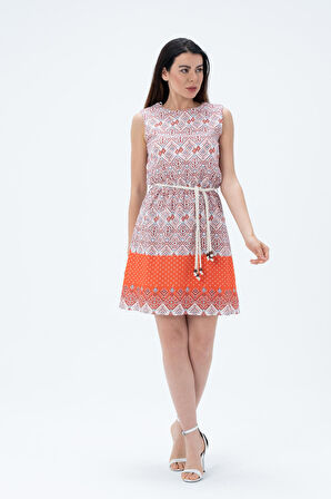 Desenli Yazlık Elbise