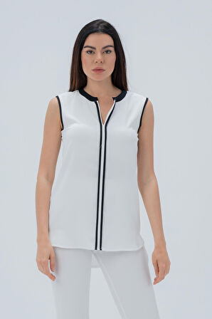 Kontrast Renk Detaylı Bluz