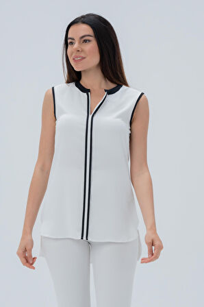 Kontrast Renk Detaylı Bluz