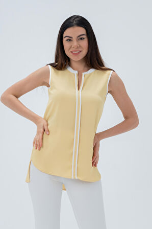 Kontrast Renk Detaylı Bluz