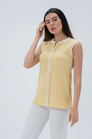 Kontrast Renk Detaylı Bluz