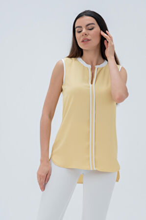 Kontrast Renk Detaylı Bluz