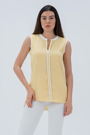 Kontrast Renk Detaylı Bluz