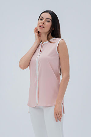 Kontrast Renk Detaylı Bluz