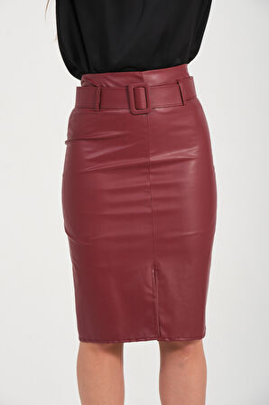 Kemerlı Sunı Derı Etek