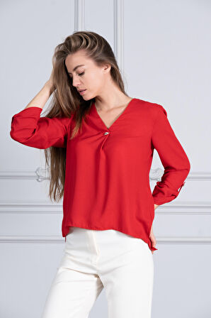 Aksesuarlı Basıc Bluz