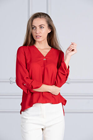 Aksesuarlı Basıc Bluz