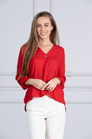 Aksesuarlı Basıc Bluz