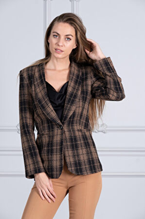 Ekose Desenlı Tuvıt Ceket 