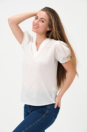 Yakası Fistolu Bluz