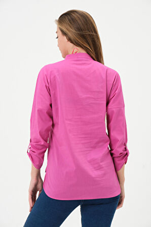 Yakalı Önü Düğmeli Yazlık Bluz 