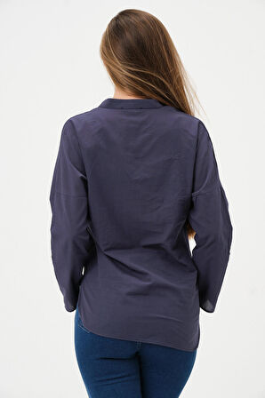 Yakalı Önü Düğmeli Yazlık Bluz 