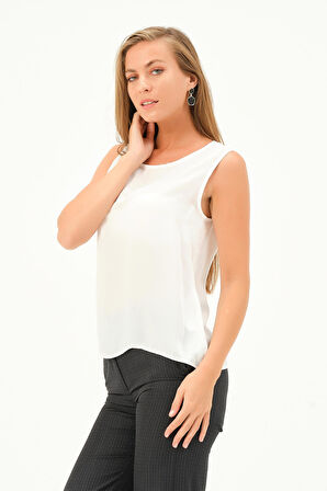 Kolsuz Basic Saten Yüzeyli Bluz