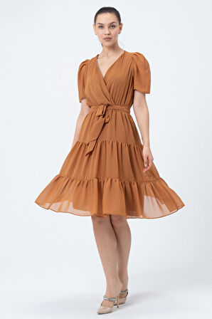 Şifon Kuruvaze Yaka Elbise