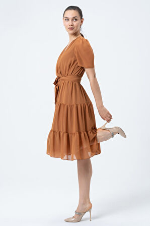 Şifon Kuruvaze Yaka Elbise