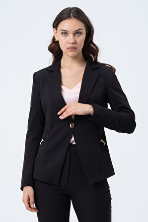 Metal Aksesuar Detaylı Ceket 