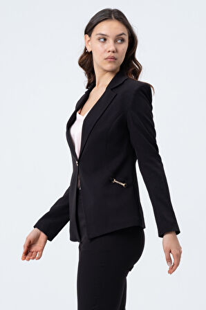 Metal Aksesuar Detaylı Ceket 