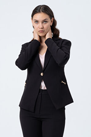 Metal Aksesuar Detaylı Ceket 